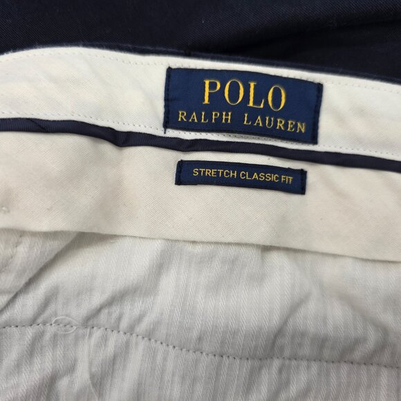 Polo Ralph Lauren Men's Chino Pants 38x32 Blue Stretch Classic Fit Flat Front - Picture 6 of 10